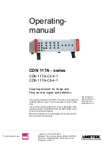 Preview for 1 page of Ametek CDN 117A Series Operating Manual