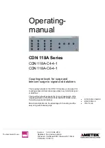 Preview for 1 page of Ametek CDN 118A Series Operating Manual