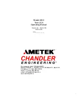 Ametek CHANDLER ENGINEERING Twin UCA 4262 Operating Manual предпросмотр