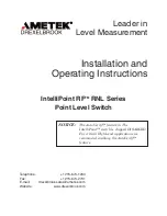 Предварительный просмотр 1 страницы Ametek Drexelbrook IntelliPoint RF RNL Series Installation And Operating Instructions Manual