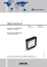 Preview for 1 page of Ametek dunkermotoren 88740.01230 Operation Manual