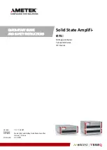 Предварительный просмотр 1 страницы Ametek IFI S Series Quick Start Manual And Safety Instructions