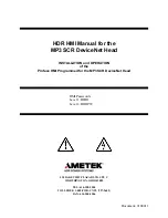 Preview for 1 page of Ametek MP3 SCR DeviceNet Head Hdr Hmi Manual