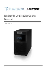 Предварительный просмотр 1 страницы Ametek Powervar Sinergy III 2kVA User Manual