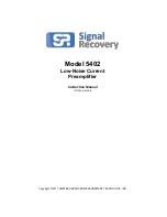 Preview for 1 page of Ametek Signal Recovery 5402 Instruction Manual