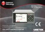 Preview for 1 page of Ametek Solarton Metrology Oribt SI3500 User And Installation Manual