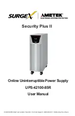 Предварительный просмотр 1 страницы Ametek SURGEX Security Plus II UPS-42100-85R User Manual