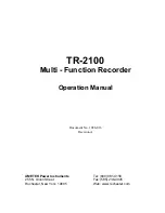 Preview for 1 page of Ametek TR-2100 Operation Manual