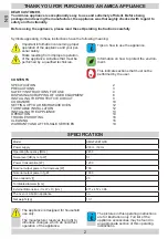 Preview for 2 page of Amica AMGF20E1GFB Operating Instructions Manual