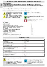 Preview for 2 page of Amica AMGF20E1GI Operating Instructions Manual