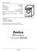 Предварительный просмотр 24 страницы Amica AWN614D Instruction Manual