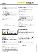 Preview for 2 page of AMK Level 5 Installation, Operation And Troubleshooting