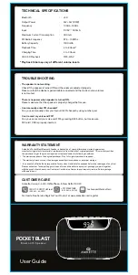 Preview for 1 page of Amkette POCKET BLAST User Manual