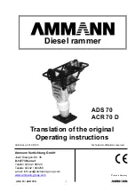 Предварительный просмотр 1 страницы Ammann ACR 70 D Translation Of The Original Operating Instructions