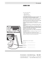 Preview for 3 page of Ammann AVP 1240 H Operating Instructions Manual