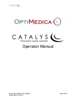 Preview for 1 page of AMO Catalys OptiMedica Operator'S Manual