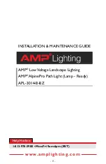 Предварительный просмотр 5 страницы AMP Lighting AlpinePro Path Light Installation & Maintenance Manual