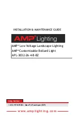 AMP Lighting APL-3032-26-4-B-BZ Installation & Maintenance Manual предпросмотр