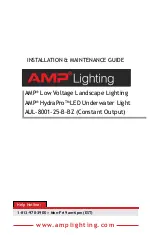 Предварительный просмотр 1 страницы AMP Lighting HydraPro AUL-8001-25-B-BZ Installation & Maintenance Manual