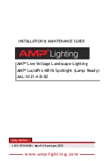 AMP Lighting LucidPro MR16 Installation & Maintenance Manual preview