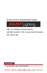 Предварительный просмотр 1 страницы AMP Lighting ONE HydraPro AWL-700IR-25-BBZ Installation & Maintenance Manual