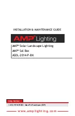 Предварительный просмотр 1 страницы AMP Lighting Sol Box ASDL-2014-P-BK Installation & Maintenance Manual