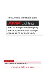 Предварительный просмотр 1 страницы AMP Lighting Sol Top Solar LED Post-Top Light Installation & Maintenance Manual