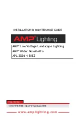 AMP Lighting Wider NovellePro APL-3026-4-B-BZ Installation & Maintenance Manual preview