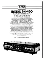 AMP BH-420 Owner'S Manual предпросмотр