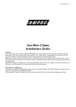 Предварительный просмотр 1 страницы Ampac Sav-Wire 2 Base Installation Manual