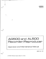 Preview for 1 page of Ampex AG500 Operation And Maintenance Manual