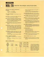 Preview for 5 page of Ampex MR-70 User Manual