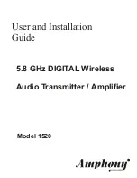 Preview for 1 page of Amphony 1520 User And Installation Manual