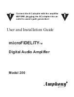 Preview for 1 page of Amphony microFIDELITY 200 User And Installation Manual