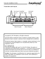 Предварительный просмотр 4 страницы Amphony Model 400 User And Installation Manual