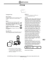 Preview for 3 page of Amplicomms ptv100 Operating Instructions Manual