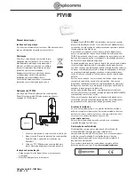 Preview for 8 page of Amplicomms ptv100 Operating Instructions Manual