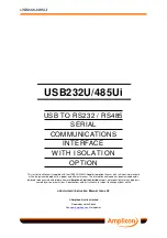 Preview for 1 page of Amplicon USB232U Instruction Manual