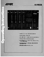 Предварительный просмотр 1 страницы AMR AMR 42 Operating Instructions Manual