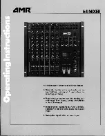 AMR AMR 64 Operating Instructions Manual предпросмотр