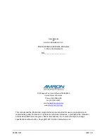 Preview for 1 page of Amron 2830A/24 Series User Manual