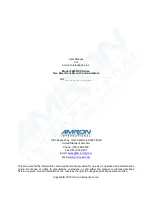 Preview for 1 page of Amron AMCON II 2825R Series User Manual