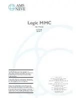 AMS Neve Logic MMC User Manual preview