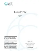 Preview for 1 page of AMS Neve Logic MMC User Manual