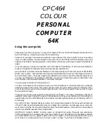 Preview for 3 page of AMSTRAD CPC464 User Manual