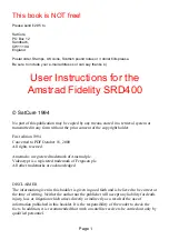 AMSTRAD fidelity SRD400 User Instructions предпросмотр