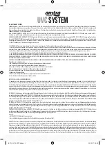 Amtra UVC SYSTEM Manual preview