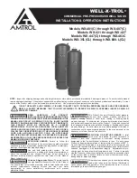 Preview for 1 page of Amtrol WELL-X-TROL WX Series Installation & Operation Instructions