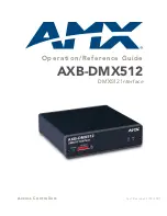 AMX AXB-DMX512 DMX512 INTERFACE Operation/Reference Manual preview