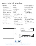 Preview for 2 page of AMX AXB-MIDI Specifications